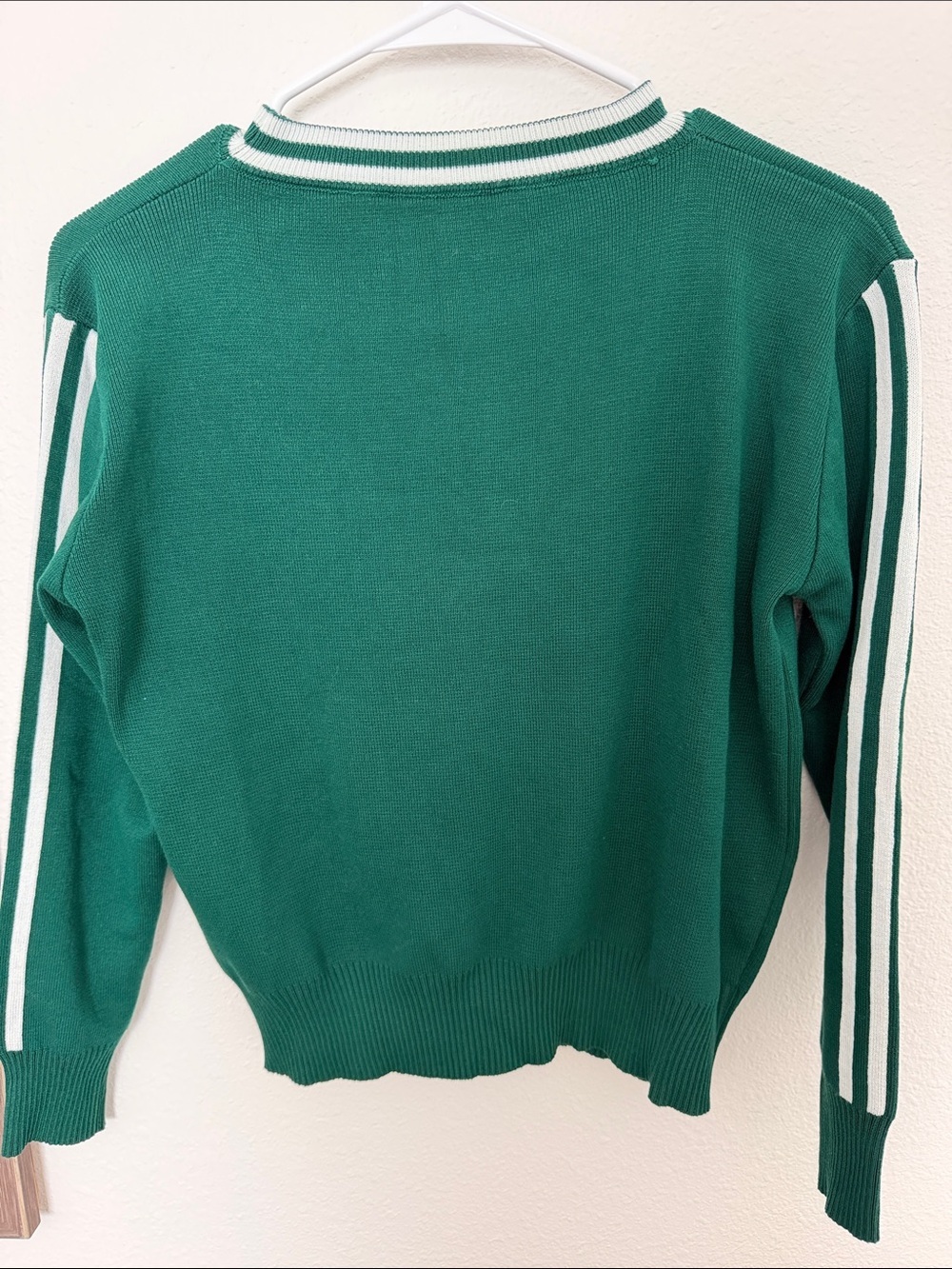 adidas Green Crewneck Sweater with Rhinestone Trefoil - Picture 7 of 9